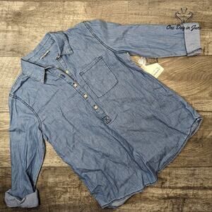 A.n.a Long Sleeve 3/4 Button Down Top Size XS